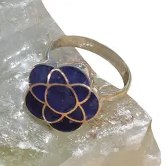 GENERICO - Anillo Flor de la Vida en plata 950 y piedra natural - ajustable