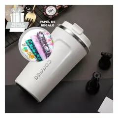 RYBIU IMPORT - Vaso con Pantalla de Temperatura en Blanco Y+Papel de Regalo