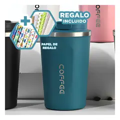 RYBIU IMPORT - Vaso con Pantalla de Temperatura en Azul Y+Papel de Regalo