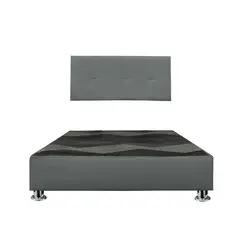 GENERICO - Cama tapizada Sabana - 2plz gris Oscuro