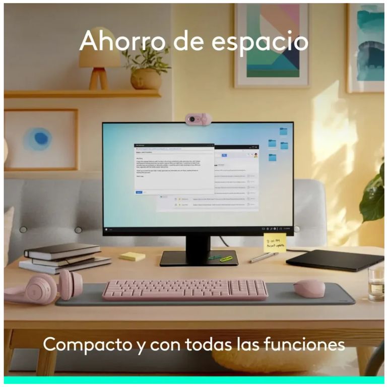 Teclado K250 Con Pad Numérico Rosado Español