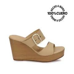 VIALE - Sandalia Slide Casual SOFI-2604 Pele Cuero