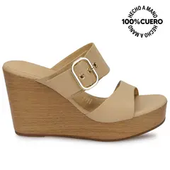 VIALE - Sandalia Slide Casual SOFI-2604 Pele Cuero