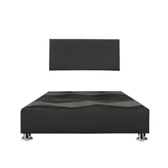 GENERICO - Cama tapizada Sabana Pcromadas - Queen Negro