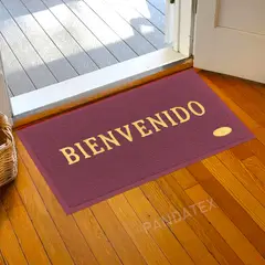 SM - ALFOMBRA BIENVENIDO ANTIDESLIZANTE CON BORDES 38X58 CM VINO