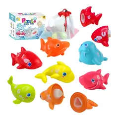 GENERICO - Juguete Didactico Set de Puzles 3D de Secuencia Alfabética con Figuras de Animales Marinos