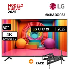LG - Televisor 60 Smart UHD 4K Thinq Ai 60UA8050PSA + RACK