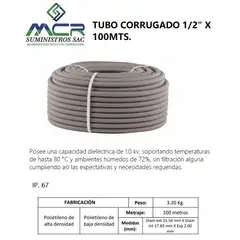 GENERICO - TUBO CORRUGADO 12 X 100MTS