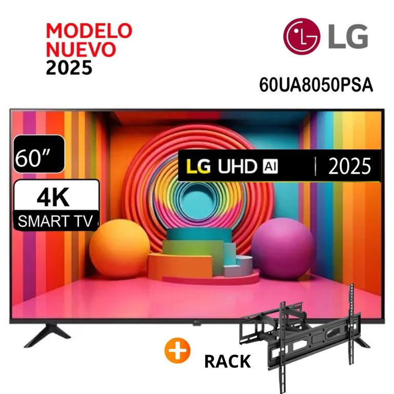Televisor 60 Smart UHD 4K Thinq Ai 60UA8050PSA + RACK