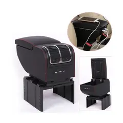 GENERICO - CONSOLA REPOSABRAZOS DE CUERO 6 ENTRADAS A USB+CENICERO