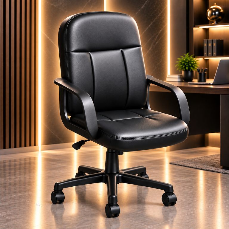 SILLA DE OFICINA ERGONONOMICA NEGRO - RESISTE 150 KG