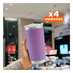 RYBIU IMPORT - Pack4 Termo Resistente de Color Morado Y+Regalo Stickers