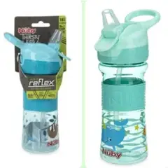NUBY - BOTELLA TOMATODO PARA BEBE DE 360ML SPORT BOTON VERDE