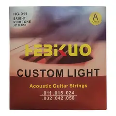 HEBIKUO - JUEGO DE 6 CUERDAS DE METAL PARA GUITARRA ACUSTICA I CALIBRE 11