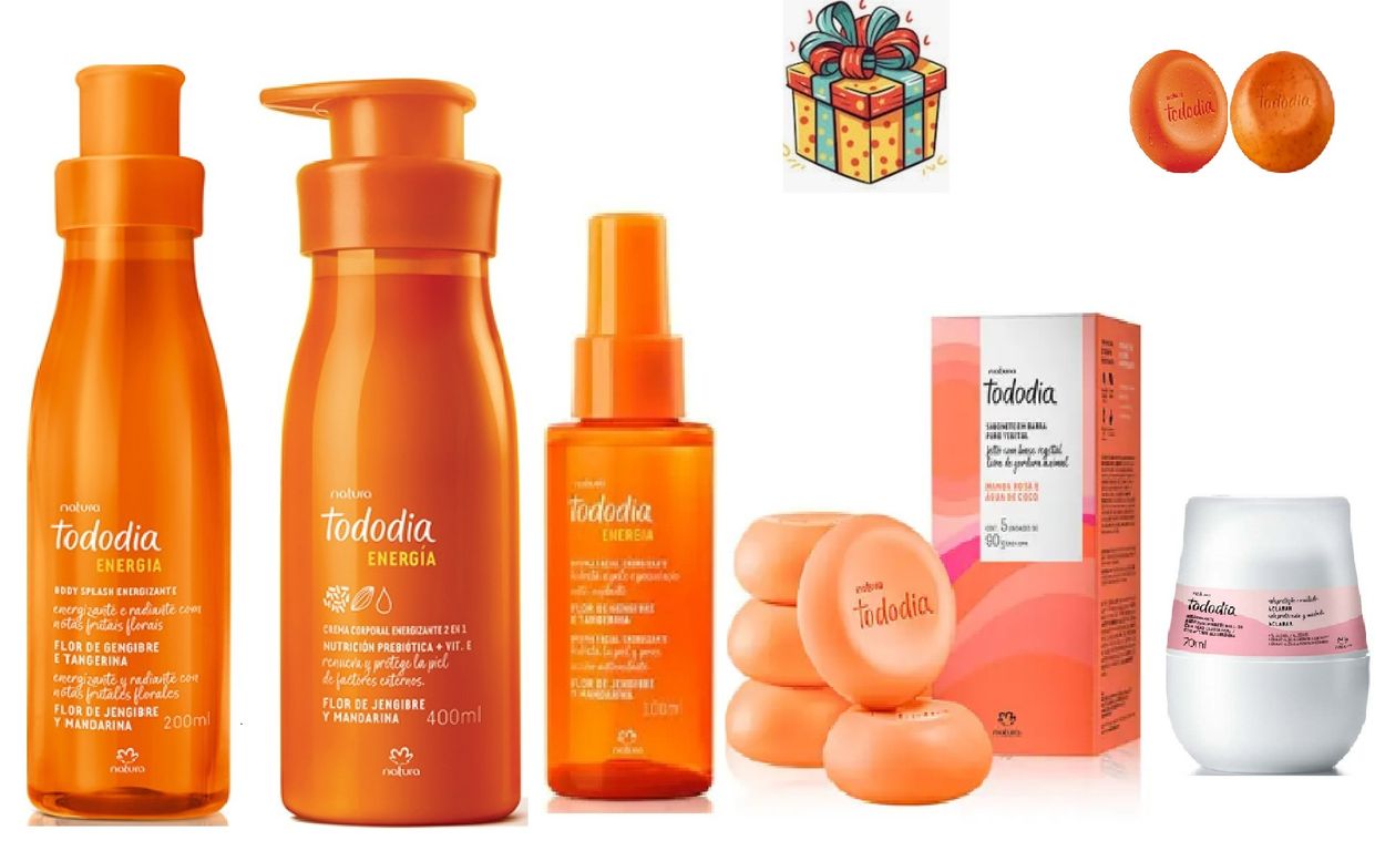 Kit tododia flor de jengibre y mandarina 5 pzas y 2 regalos