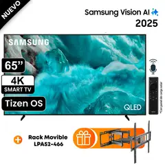 SAMSUNG - Televisor QLED 65" Visión AI Smart TV QN65Q7FAAGXPE - Nuevo 2025 + Rack Movible