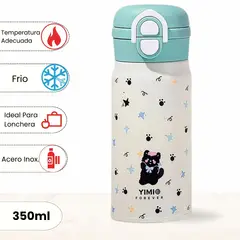 Ichimatsu - Tomatodo de Acero Inoxidable Resistente Pet Verde 350 ml.