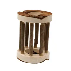 LIVING WORLD - Escondite de madera forma de rollo para hámster y roedores -
