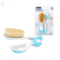 CHICCO - SET DE CEPILLO Y PEINE PARA BEBE CELESTE