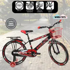 VELOX - Bicicleta Para Niño Aro 16 «SPORT VZ» con Canasta Black