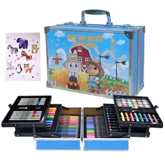 GENERICO - Set de Arte Maleta de Aluminio 132 Piezas touch y dual capybubu campo