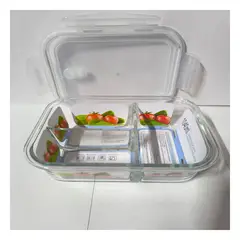 RYBIU IMPORT - Taper para Refrigerio 1040ml Linea Blanca Y+Ligas de Regalo