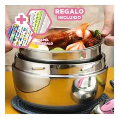 RYBIU IMPORT - Taper Acero Resistente 1L en Rosado Y+Papel de Regalo