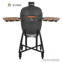 GENERICO - Kamado Parrilla 21 PRO color negro con accesorios
