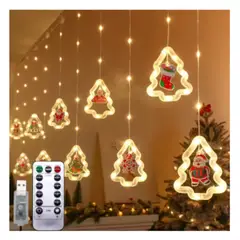 GENERICO - CORTINA DE LUCES NAVIDEÑAS CON FORMA DE ÁRBOL