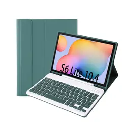 GENERICO - Funda con Teclado Bluetooth Para Samsung S6 LITE 10.4 " - VERDE M.