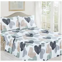 CASATEX - JUEGO DE SÁBANAS CON BLONDA QUEEN