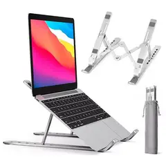 GENERICO - Soporte Plegable Base de Aluminio para Laptop Macbook Notebook Tablet