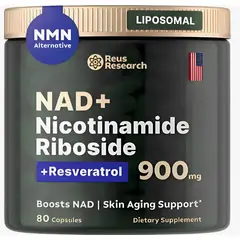 GENERICO - Reus Research NAD+ Resveratrol 900mg Suplemento Premium para Energía Celular y Juventud Prolongada
