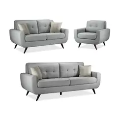 FABIANI HOME - Juego de Sala Emilia 3-2-1 Plata