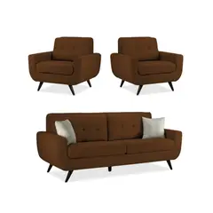 FABIANI HOME - Juego de Sala Emilia 3-1-1 Marron