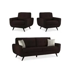 FABIANI HOME - Juego de Sala Emilia 3-1-1 Negro