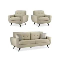 FABIANI HOME - Juego de Sala Emilia 3-1-1 Beige