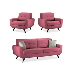 FABIANI HOME - Juego de Sala Emilia 3-1-1 Rosa