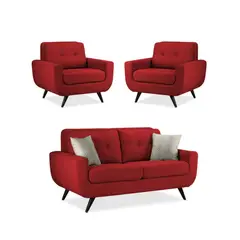 FABIANI HOME - Juego de Sala Emilia 2-1-1 Rojo