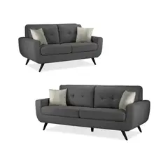 FABIANI HOME - Juego de Sala Emilia 3-2 Gris osc