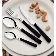 TRAMONTINA - Juego de Cubiertos Negro 24 Piezas