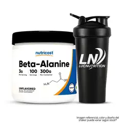 NUTRICOST - Beta Alanina 300 g - 100 servicios Beta Alanine + Shaker