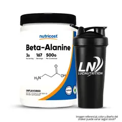 NUTRICOST - Beta Alanina 500 g - 167 servicios Beta Alanine + Shaker