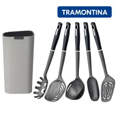 TRAMONTINA - Juego de Utensilios con Soporte 6 piezas