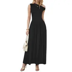 GIOIO - Vestido Mujer Casual Versátil y Cómodo Negro