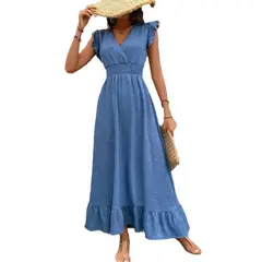 GIOIO - Vestido Mujer Casual Versátil y Cómodo Azul