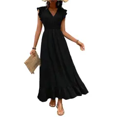 GIOIO - Vestido Mujer Casual Versátil y Cómodo Negro