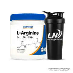 NUTRICOST - Arginina - L Arginine 250 g - 50 servicios + Shaker