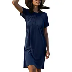 GIOIO - Vestido Mujer Casual Versátil y Cómodo Azul