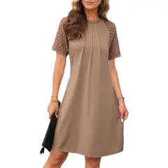 GIOIO - Vestido Mujer Casual Versátil y Cómodo Marrón